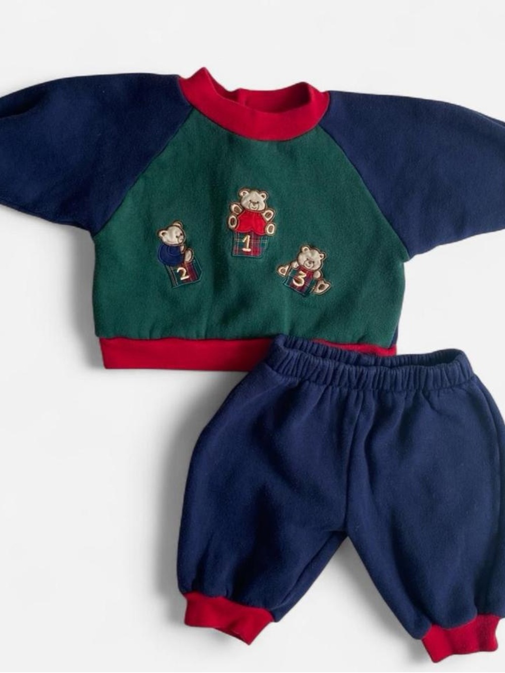 Vintage baby 2 piece teddy bear sweatshirt & pants set